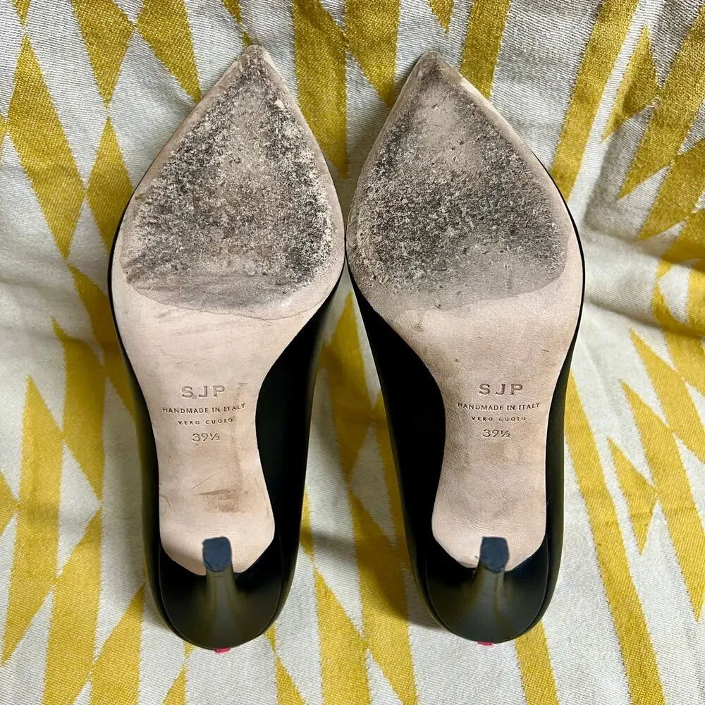 SJP Sarah Jessica Parker Fawn Pointed Toe Dress Pumps | Black 110mm | 39.5 9.5 - Picture 4 of 7